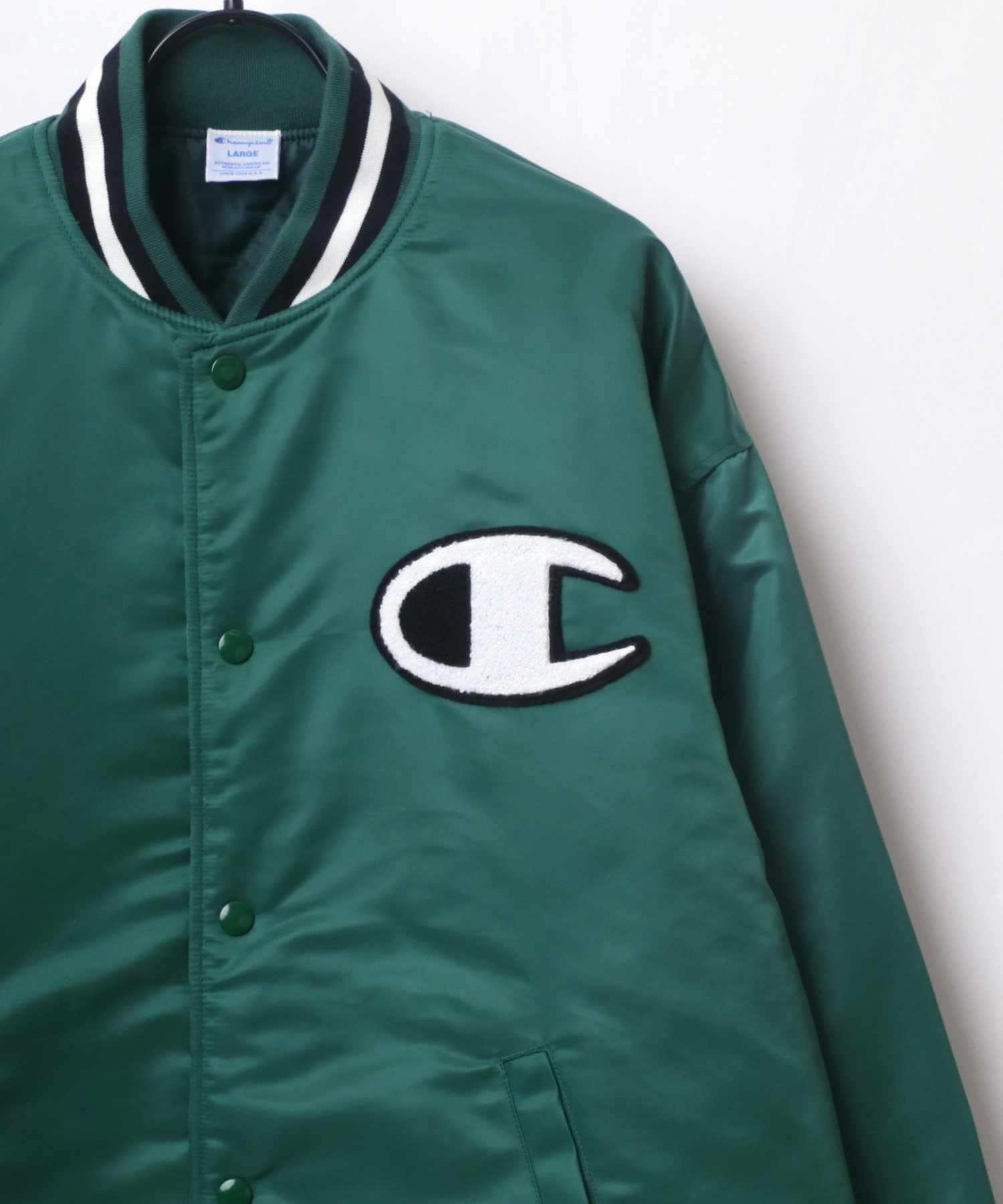 【SALE／30%OFF】Champion Champion/ M ビッグシルエット ナイロン スタジャン ラザル ジャケット・アウター スタジャン・スカジャン グリーン ネイビー ブラック【送料無料】