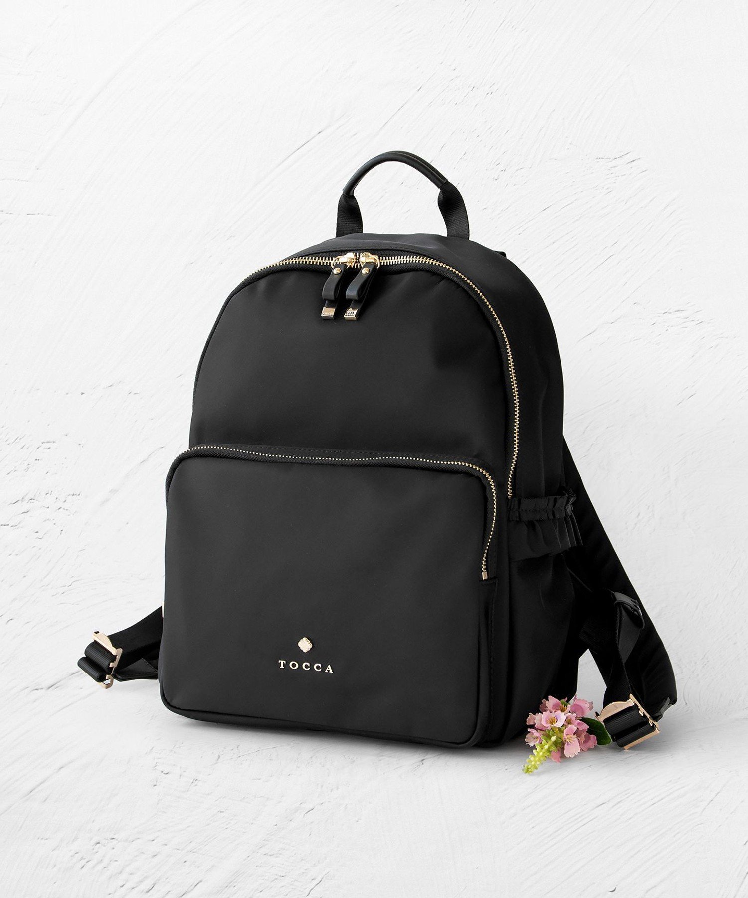 トッカ 通勤用・ビジネスリュック レディース TOCCA 【A4サイズ対応・撥水】SIDE FRILL BACKPACK バックパック トッカ バッグ リュック・バックパック ブラック ネイビー【送料無料】