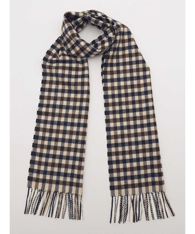 Aquascutum MEN Cashmere Club Check MUFFLER アクアスキュータム ファッション雑貨 マフラー ストール ネックウォーマー ネイビー【送料無料】