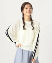 【SALE/30%OFF】SHOO・LA・RUE ライン入りメッシュニット シューラルー トップス ニット ブラック ホワイト オレンジ