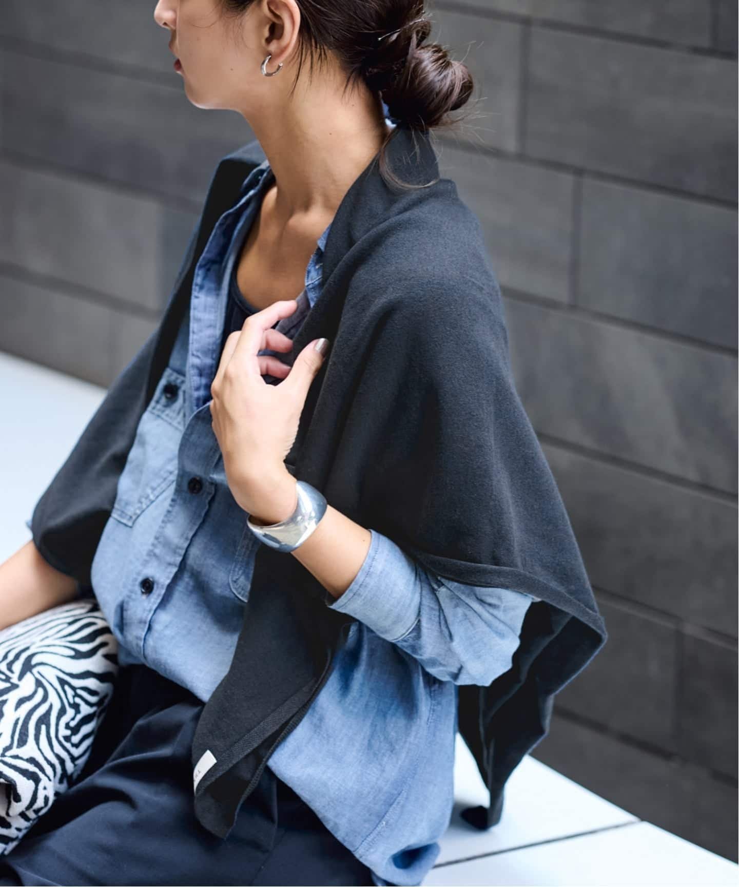 FRAMeWORK THROW/スロー コットンカシミヤスクエアショール フレームワーク ファッション雑貨 マフラー..