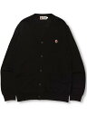 A BATHING APE APE HEAD ONE POINT KNIT CARDIGAN M ア ベイシング エイプ トップス カーディガン ブラック グレー【送料無料】