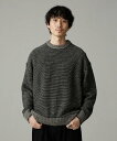 【SALE／50%OFF】NANO universe LB.03/ウールミックスブラインドボーダーニット ナノユニバース トップス ニット ブラック ベージュ【送料無料】