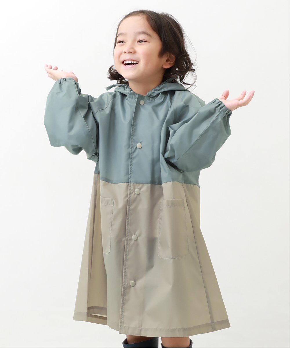 【SALE／7%OFF】devirock ランドセル対応 袖丈を調整できる バイカラーレインコート デビロック 子供服 キッズ デビロック ジャケット・アウター レインコート ブルー パープル ベージュ