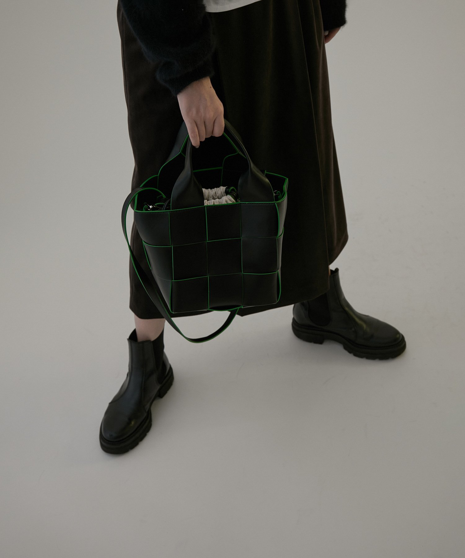 SALON adam et rope' [ご好評につき新色追加!]イントレチャートミドルトート2 サロン アダム エ ロペ バッグ トートバッグ レッド ブラウン ブラック【送料無料】