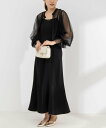 【SALE/50%OFF】NOLLEY'S ドットチュールブラウス コンビキャミワンピース ノーリーズ ワンピース・ドレス ワンピース グレー ブラック【送料無...