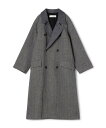 GALERIE VIE ヘリンボーンダブルフェイス ダブルブレストコート トゥモローランド ジャケット・アウター チェスターコート ブラック【送料無料】