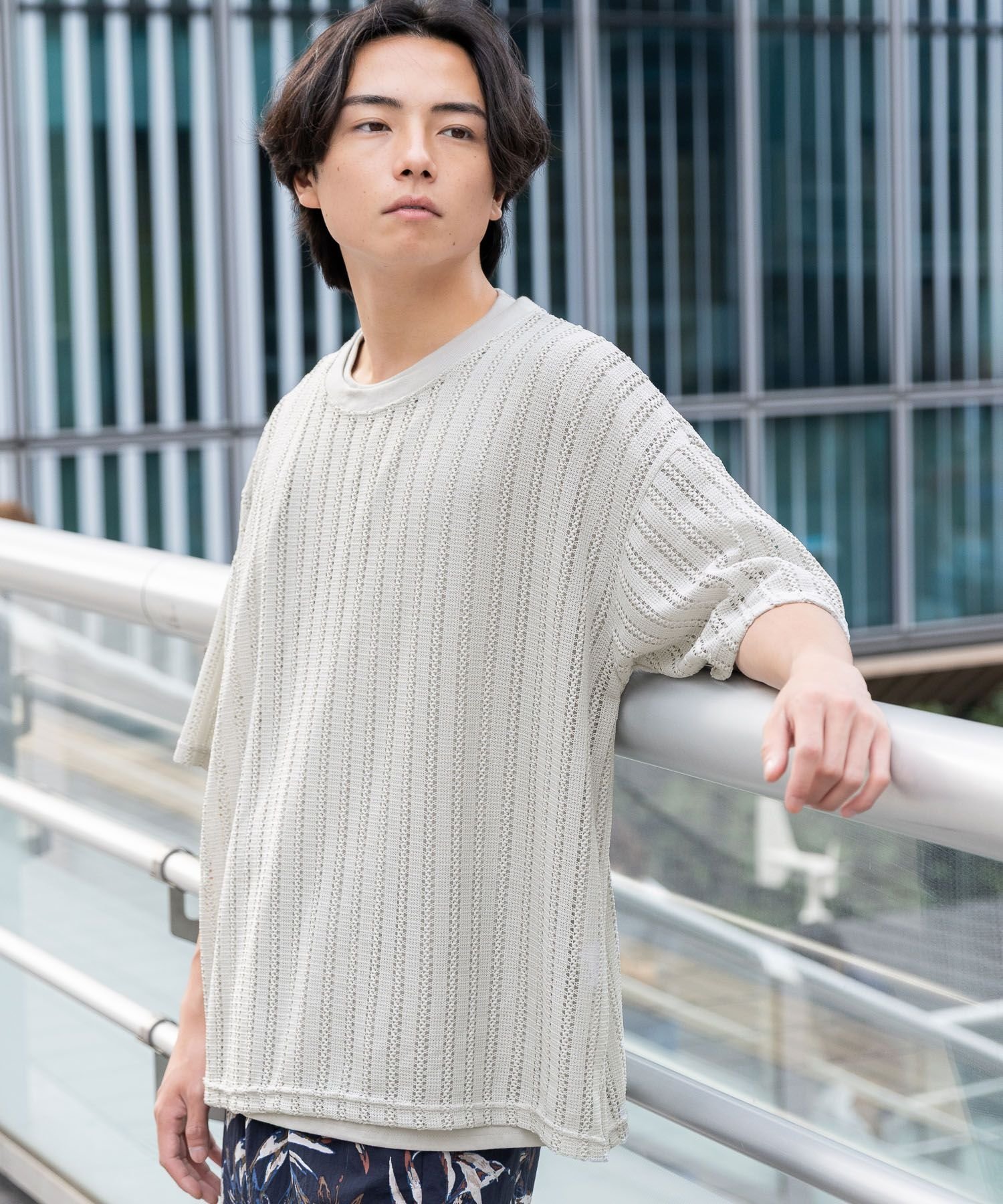 【SALE／12%OFF】LAKOLE 【2枚セット】レースアンサンブル半袖T ラコレ トップス カットソー・Tシャツ オレンジ ブラック ネイビー グレーのサムネイル