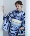 utatane utatane 有松絞り 浴衣3点セット 流れ麻 ウタタネ 着物・浴衣・和装小物 浴衣 ブルー【送料無料】