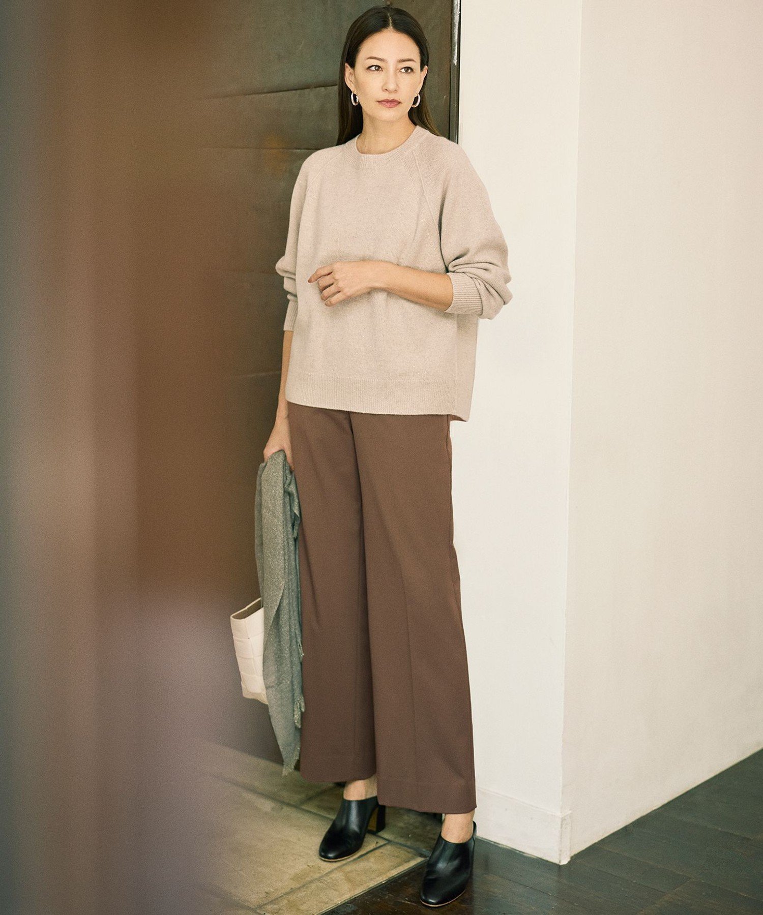 自由区 S 【カタログ掲載】TRギャバ裏起毛ワイド パンツ ジユウク パンツ その他のパンツ ワインレッド..