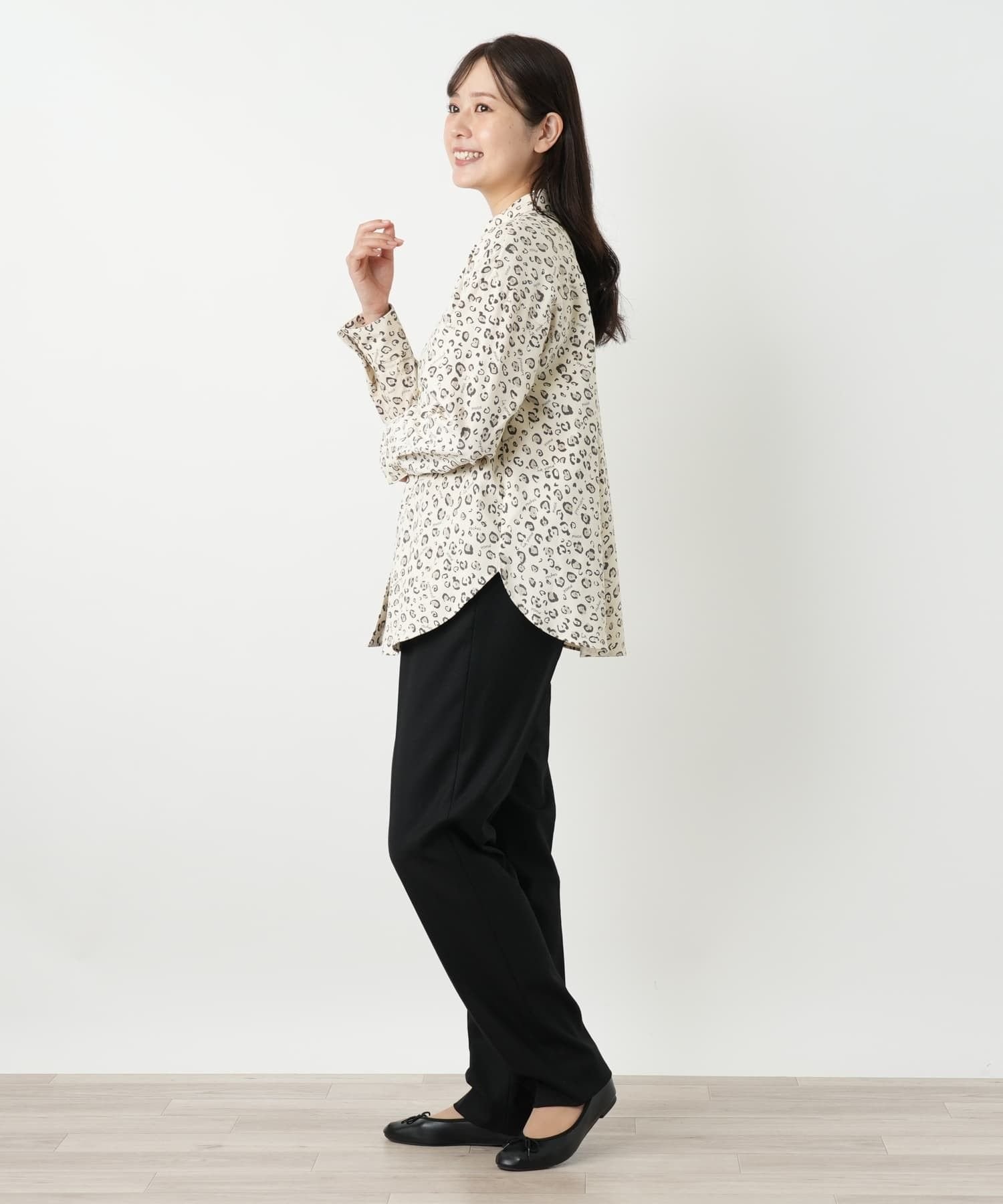 Leilian レオパード柄ブラウス【MUSE BY ROCHAS Premiere】 レリアン トップス シャツ・ブラウス ベージュ