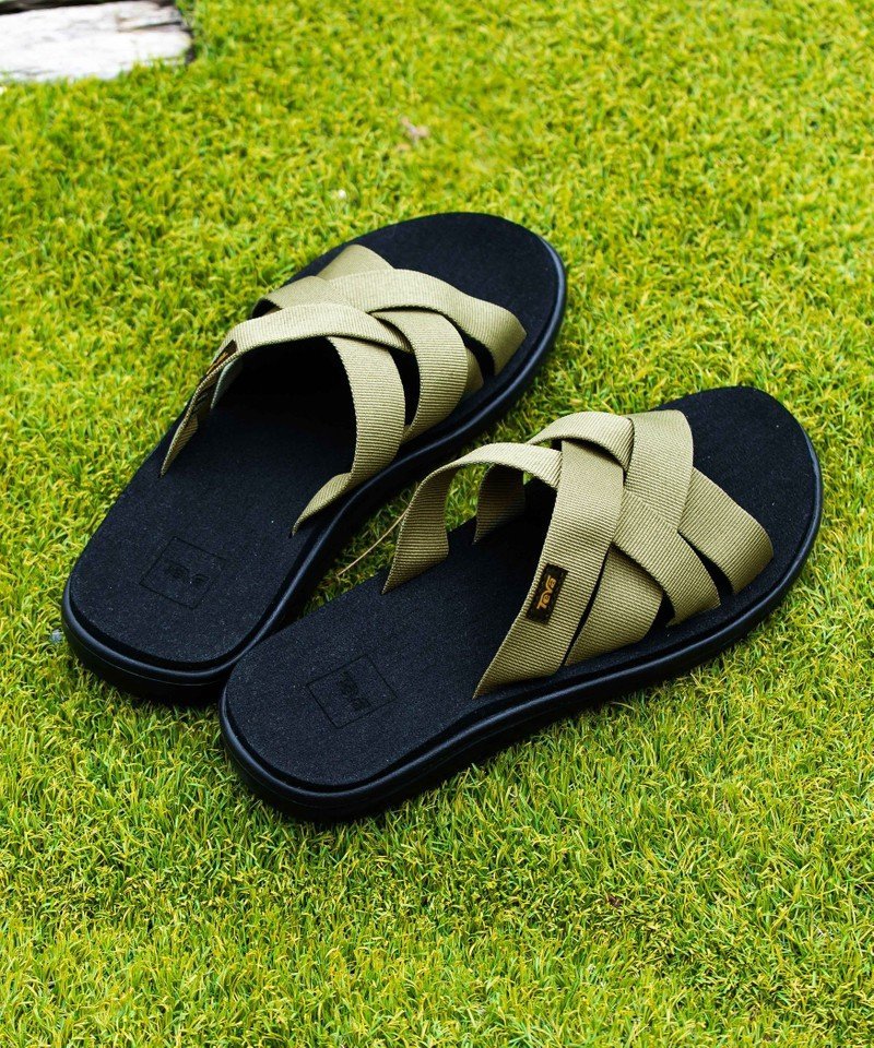 UNITED ARROWS green label relaxing [ テバ ] SC TEVA VOYA SLIDE サンダル ユナイテッドアローズ グリーンレーベルリラクシング シューズ サンダル/ミュール ブラック カーキ【送料無料】