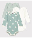 プチバトー ベビー服 男の子 PETIT BATEAU 長袖ボディ3枚組 プチバトー マタニティウェア・ベビー用品 ロンパース・カバーオール【送料無料】