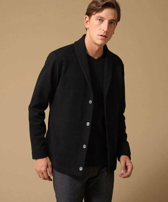 【SALE/50%OFF】TAKEO KIKUCHI 【Sサイズ~】ブリスタージャカード チェック ショールカラーカーディガン タケオキクチ トップス カーディガン ブラック ベージュ ネイビー【送料無料】