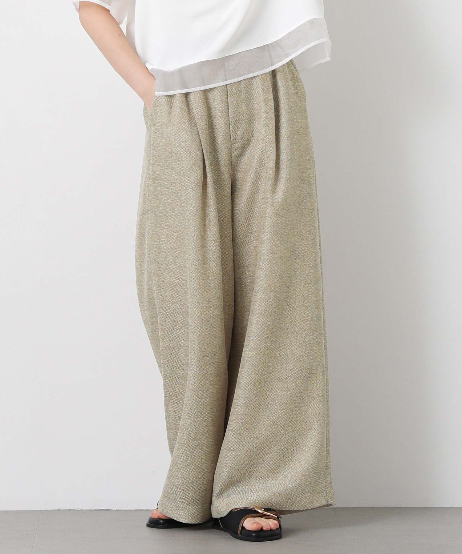 Gready Brilliant/(W)2_カラミベルト付ワイド グレディブリリアン パンツ その他のパンツ ブラウン ベージュ