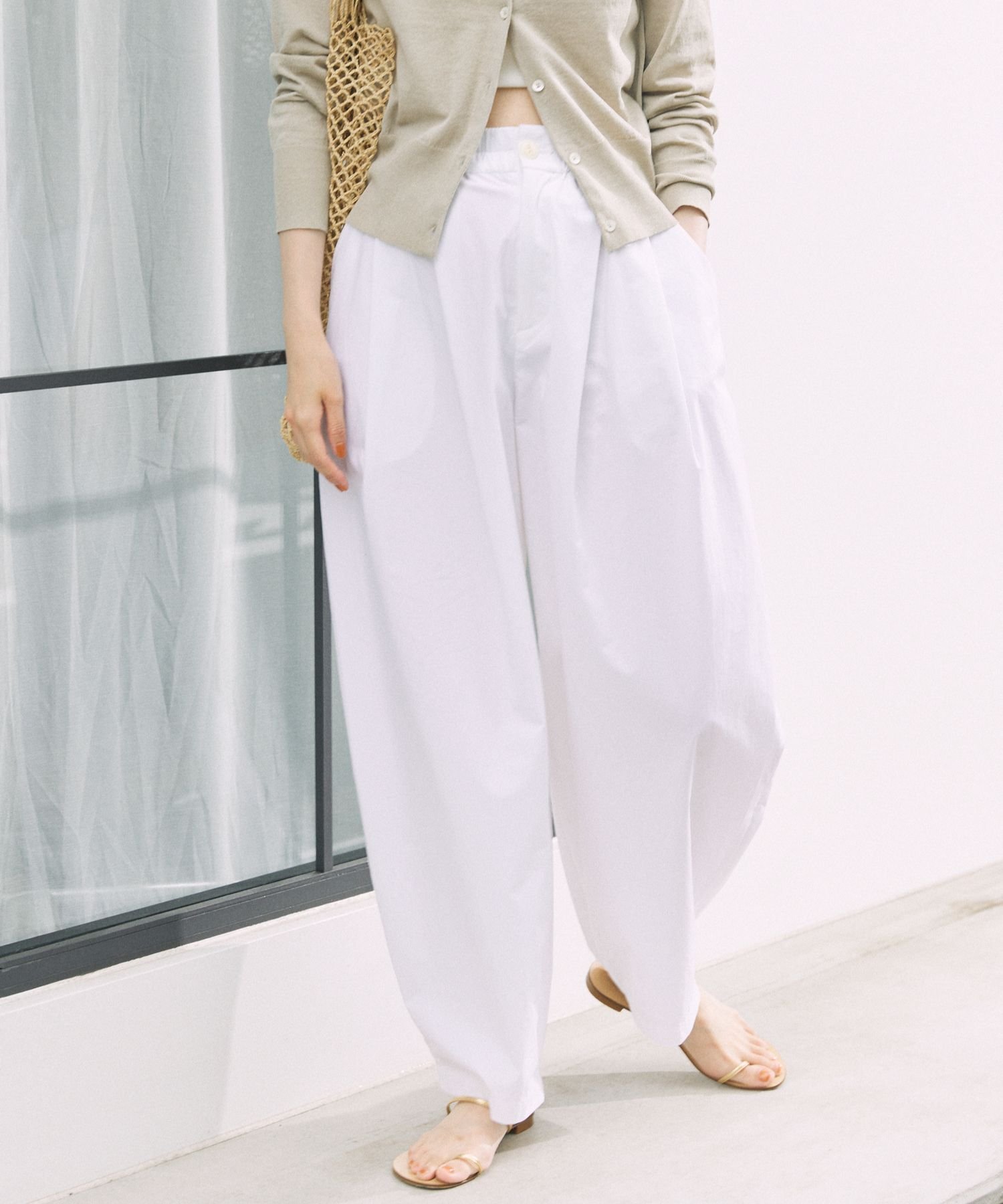 BABYLONE (W)タイプタックボリュームPT バビロン パンツ その他のパンツ ホワイト ブラック ベージュ【送料無料】のサムネイル