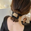 【SALE／10%OFF】miniministore プレート付きシュシュ 大人っぽいヘアゴム ミニミニストア ヘアアクセサリー その他のヘアアクセサリー ブラック ホワイト