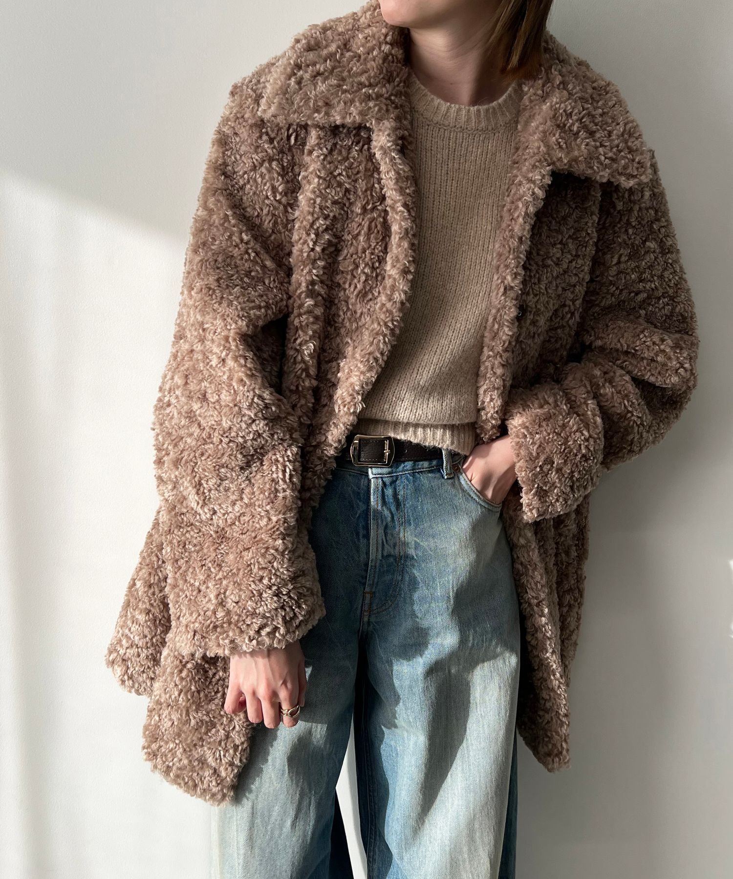 【SALE／50%OFF】BABYLONE ボアミドルコート バビロン ジャケット・アウター その他のジャケット・アウター ブラウン【送料無料】のサムネイル