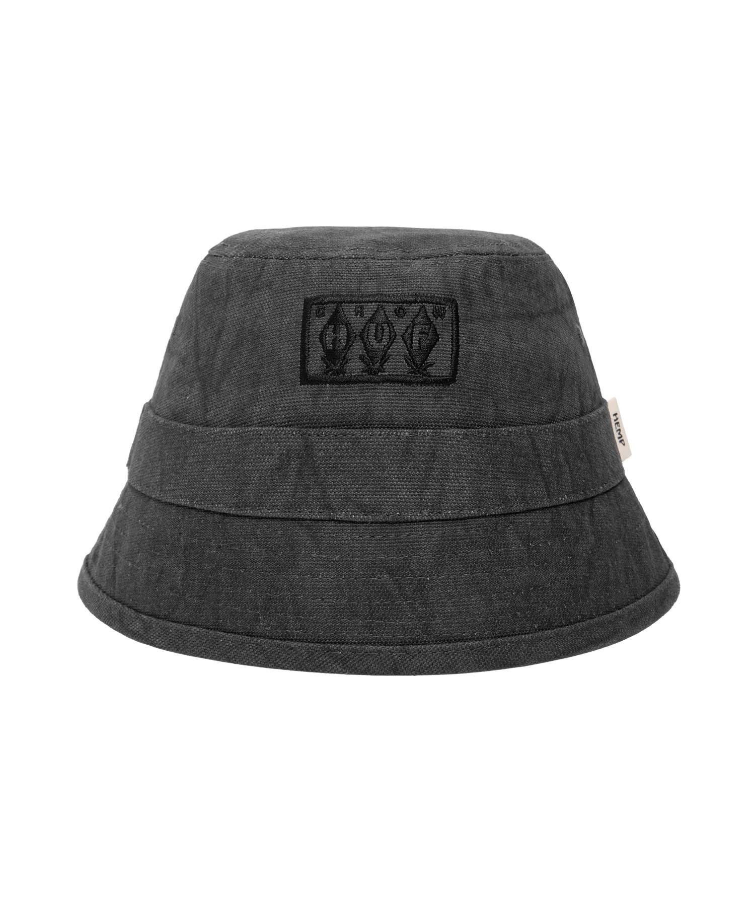 ヘンプ 帽子（メンズ） HUF HEMP BUCKET HAT HUF ハフ ハット バケハ ハフ 帽子 ハット ブラック レッド【送料無料】