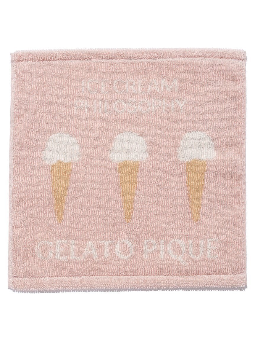 ジェラートピケ ハンドタオル gelato pique アイス柄ハンドタオル ジェラートピケ ファッション雑貨 ハンカチ・ハンドタオル ピンク ブルー