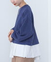 【SALE/40%OFF】BEAMS HEART WOMEN ヘリンボーン アシメプルオーバー ビームス アウトレット トップス スウェット・トレーナー ブルー...