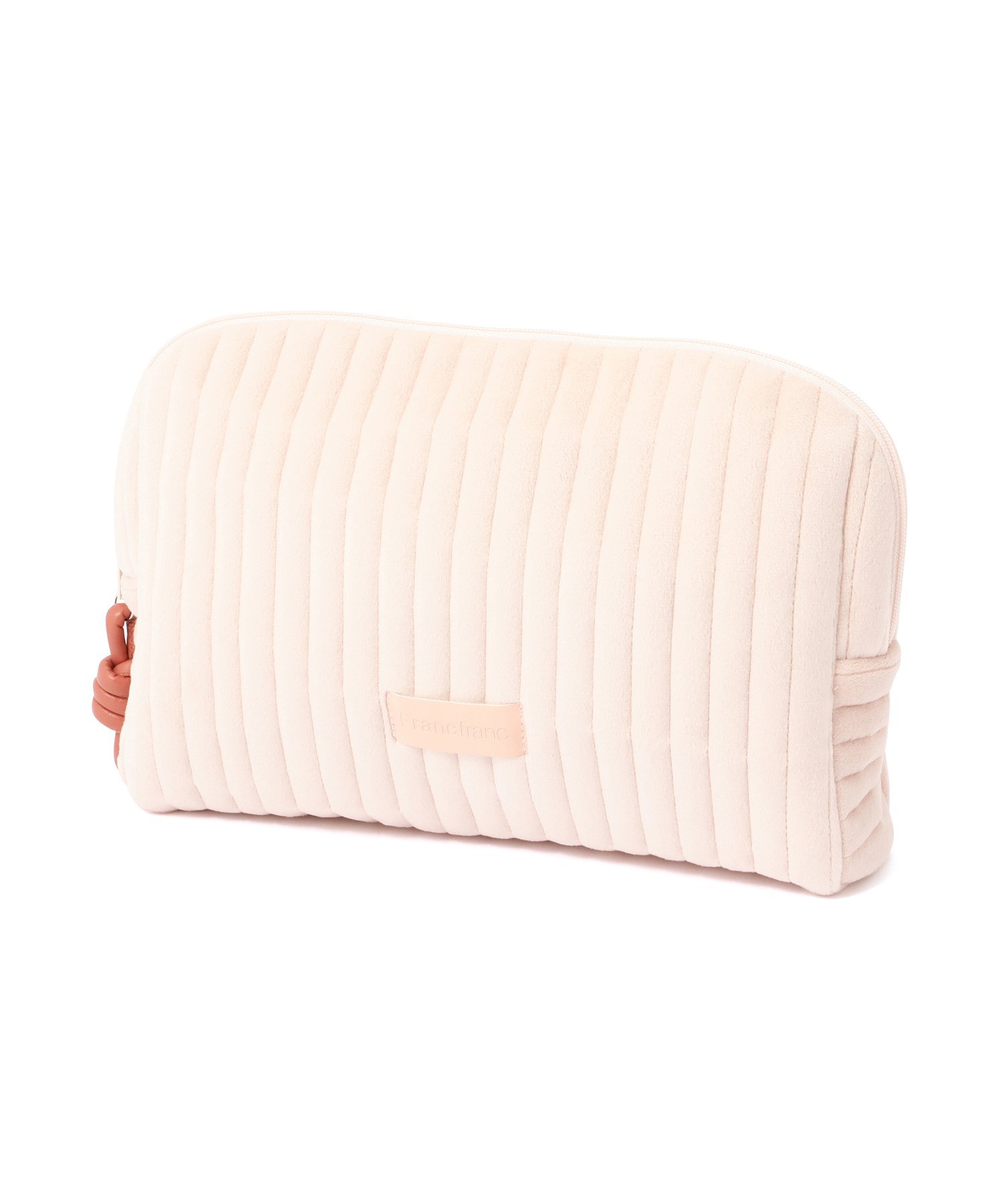 【SALE／50%OFF】Francfranc キルティングポーチ ストライプ L ピンク フランフラン 財布・ポーチ・ケース ポーチ ピンクのサムネイル