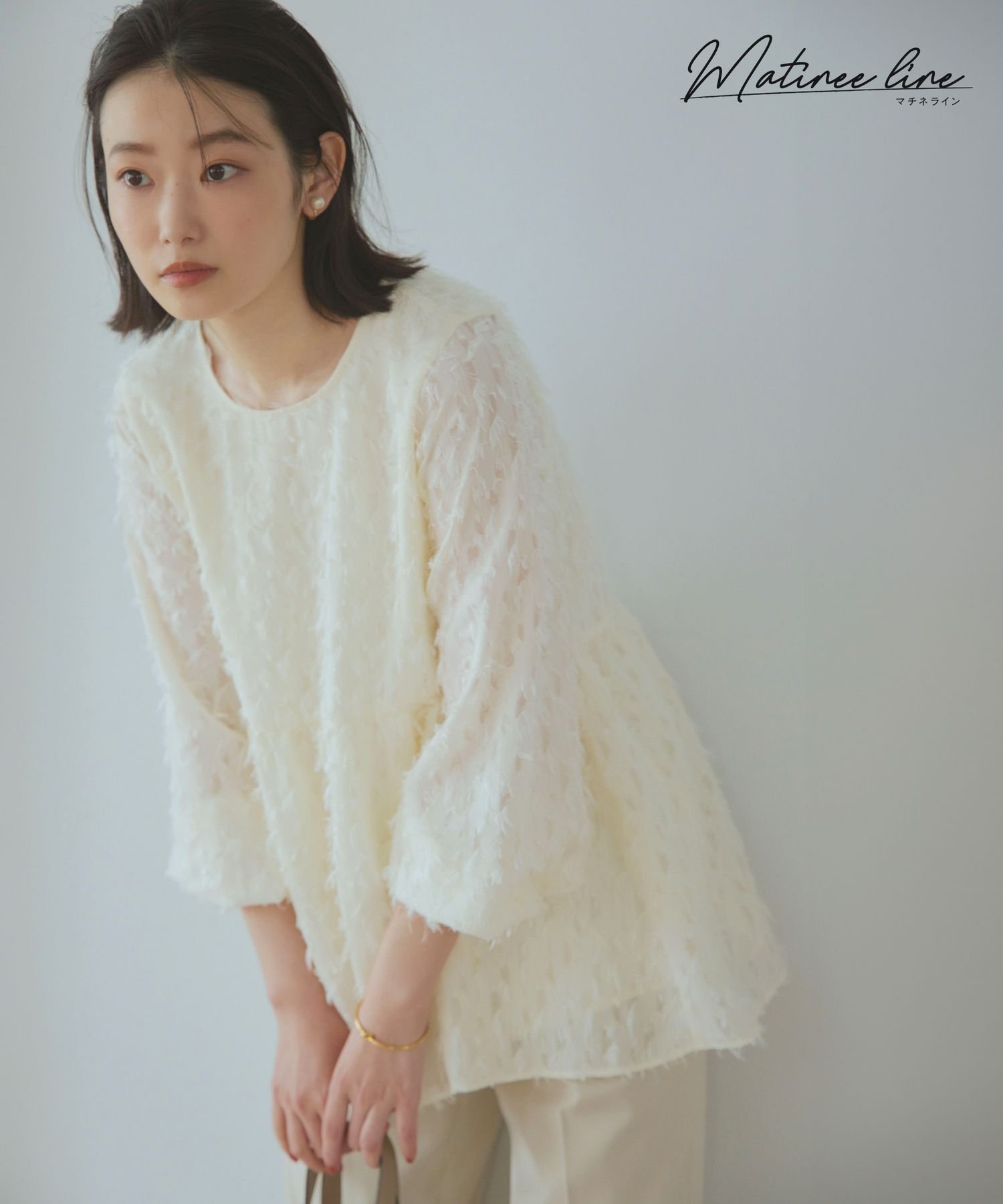 【SALE／30%OFF】GLOBAL WORK MATINEE LINE/フェザーペプラムブラウス/140514 グローバルワーク トップス シャツ・ブラウス ブラック ホワイトのサムネイル