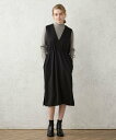 【SALE/50%OFF】LE SOUK HOLIDAY Vネック ドロスジャンパードレス ルスークホリデー ワンピース・ドレス ジャンパースカート ブラック ...