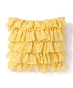 【SALE/50%OFF】Francfranc シアーフリルチェック クッションカバー 450*450 イエロー(A-005) フランフラン インテリア・生活雑...