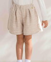 BeBe Petits Pois Vert 【店舗限定】ツイードキュロットパンツ(95~160cm) ベベ オンライン ストア パンツ キュロット ネイビー ベージュ【送料無料】
