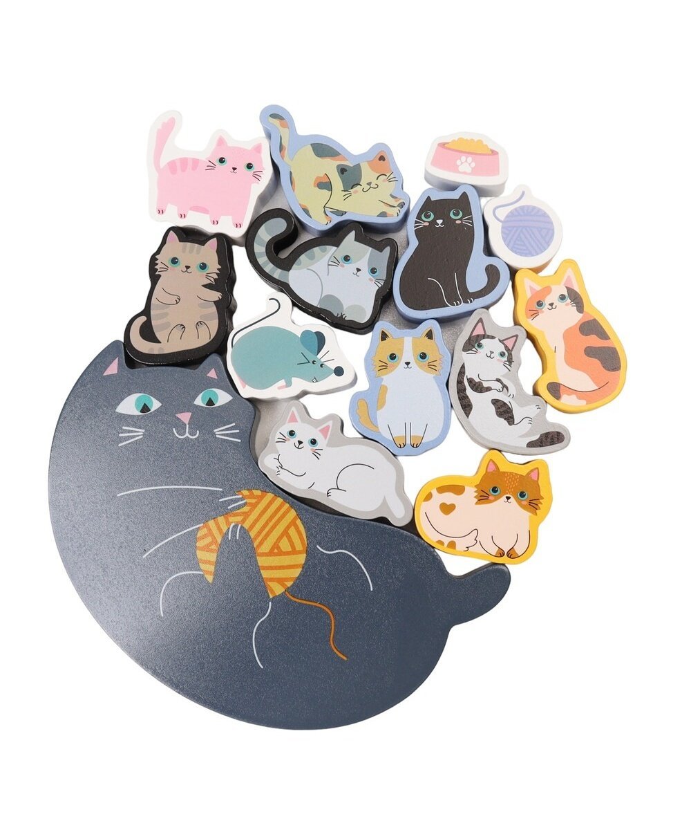 BACKYARD FAMILY 11匹にゃんこ バランス積み木 ローラ インテリア・生活雑貨 おもちゃ・ゲーム・フィギュア