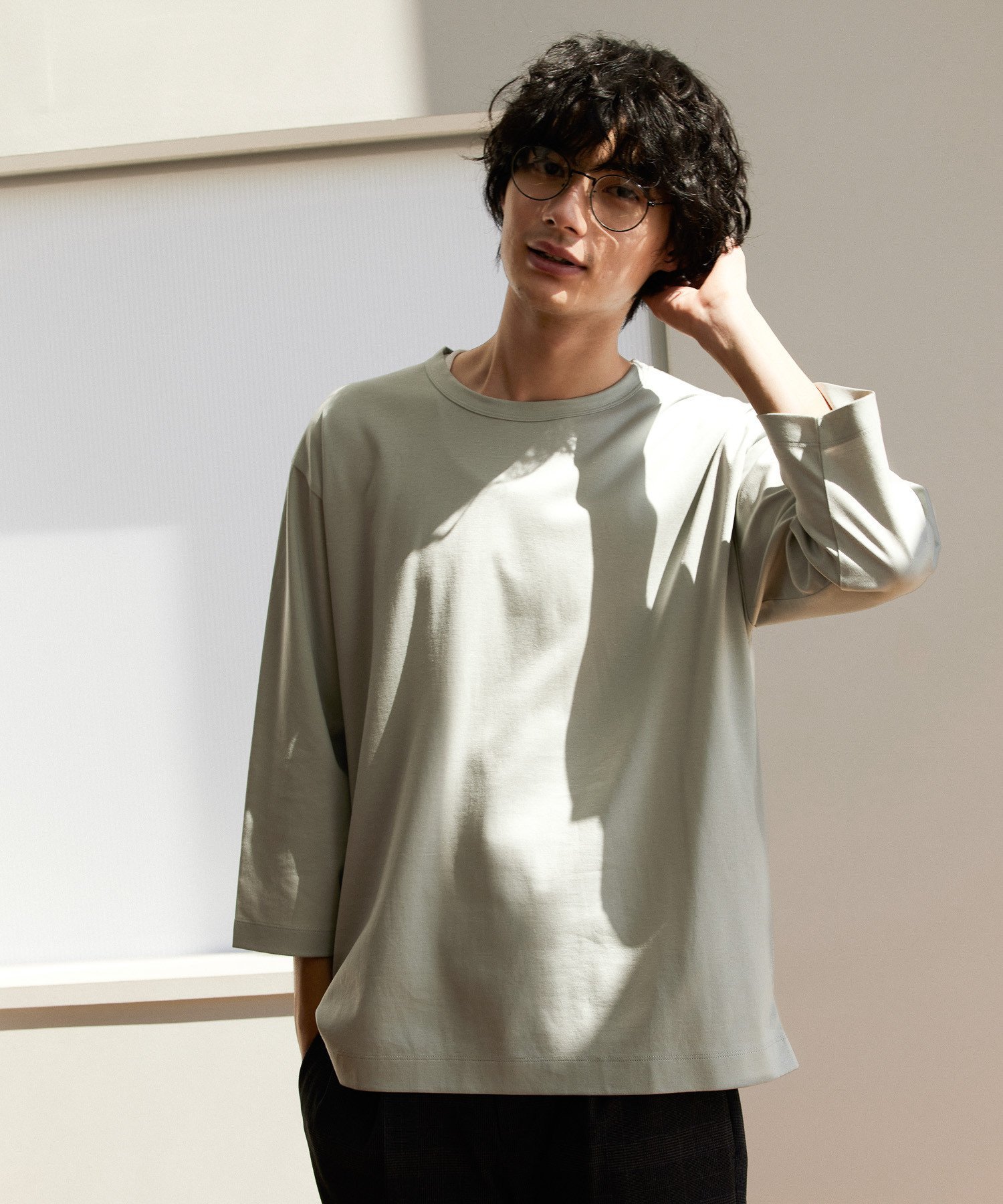 【SALE／70%OFF】GLOBAL WORK (M)コウキンクリーンT/7S グローバルワーク トップス カットソー・Tシャツ グリーン ピンク ブラック ブルー グレーのサムネイル