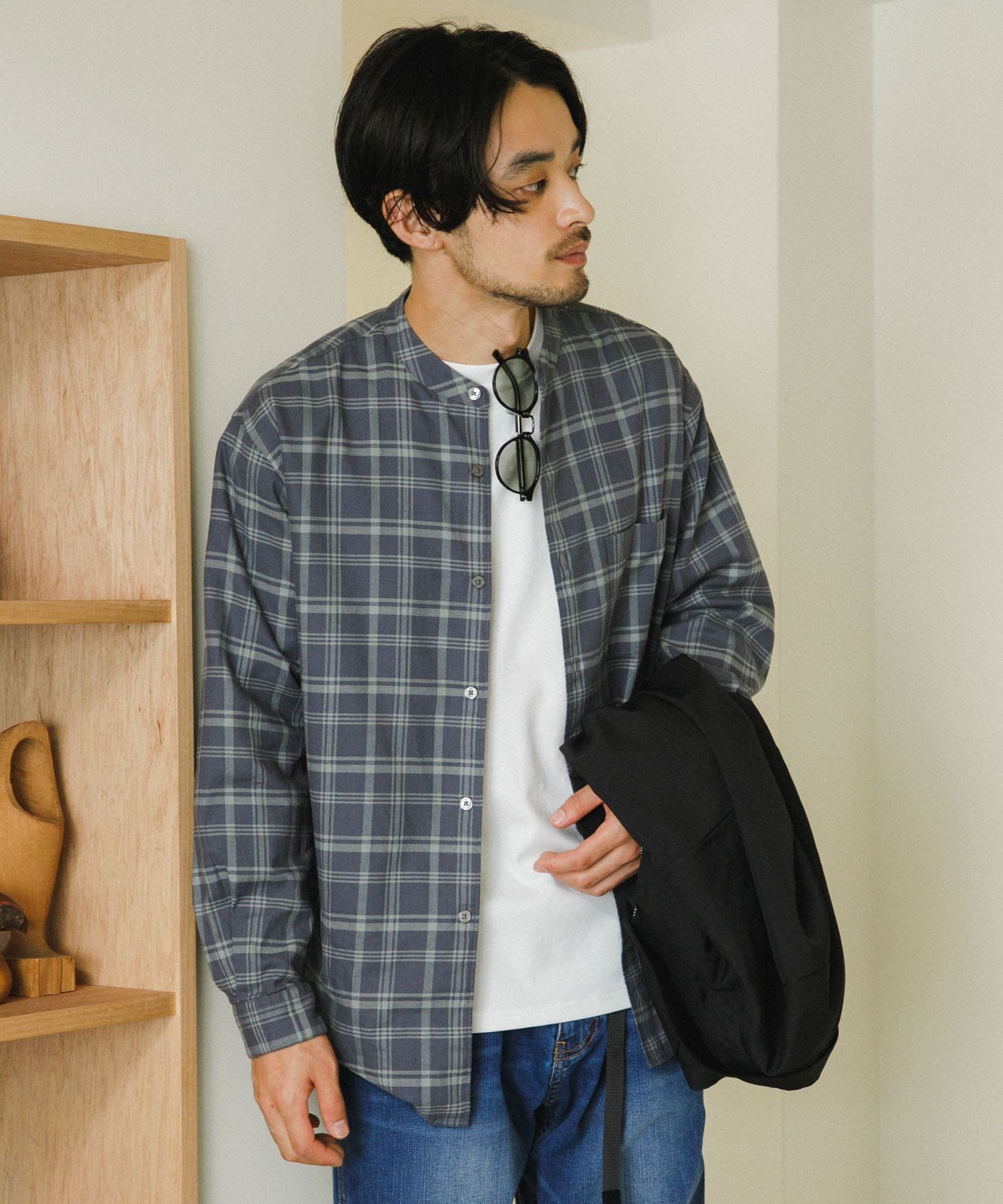 cantate 21ss バンドカラーシャツ