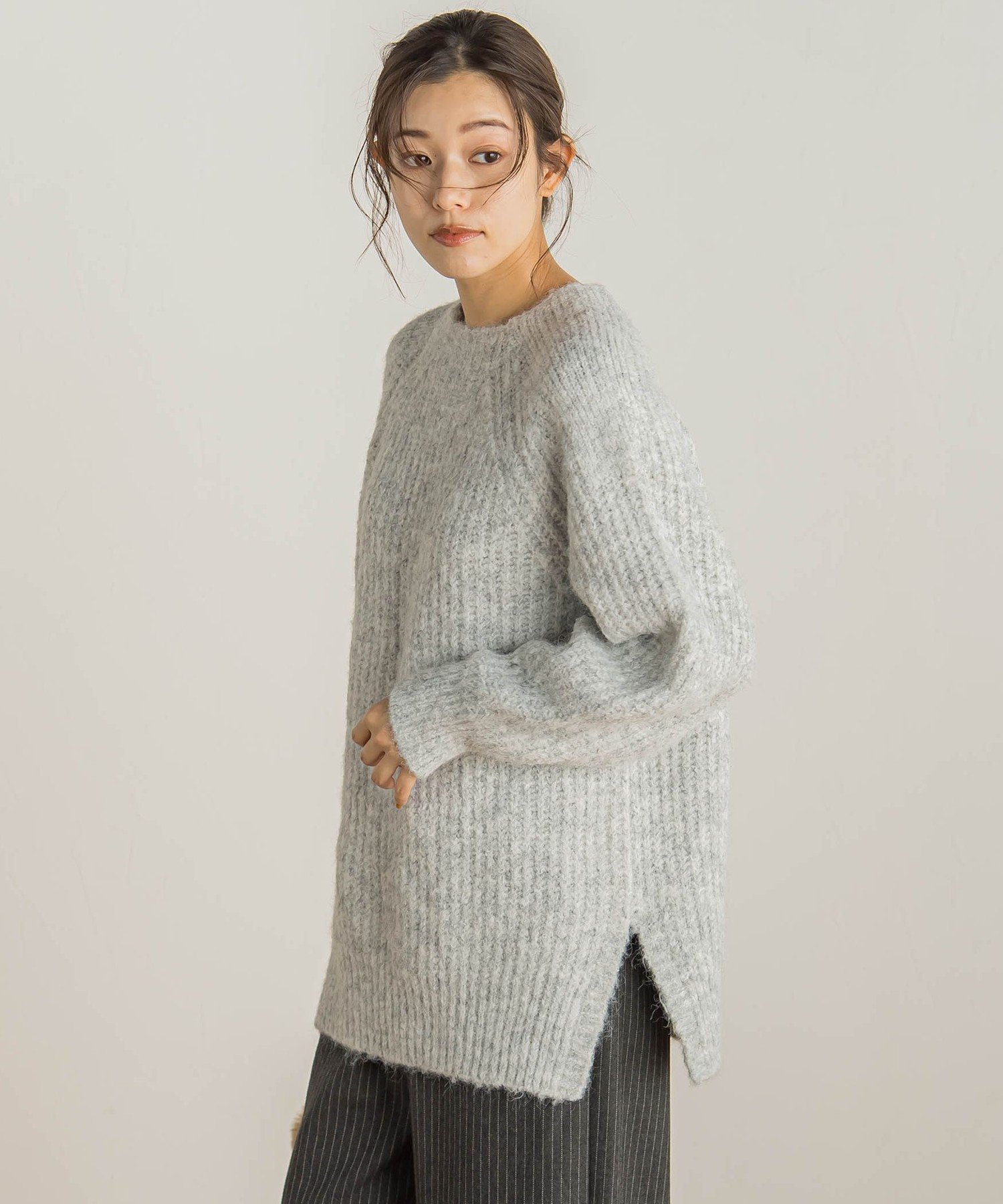 【SALE/30%OFF】Droite lautreamont 【WEB限定】片畦ラグランプルオーバー≪手洗い可能≫ ドロワット・ロートレアモン トップス ニット ブラウン レッド グレー【送料無料】
