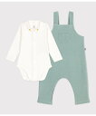 PETIT BATEAU ベビー2点セット プチバトー オールインワン・オーバーオール オーバーオール・サロペット【送料無料】
