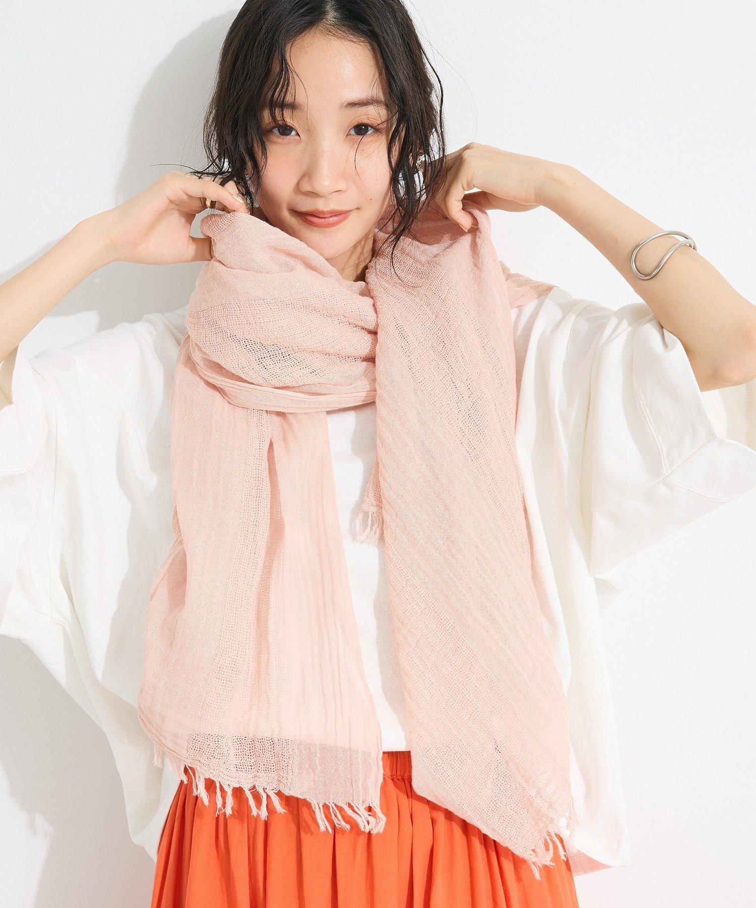 CRAFT STANDARD BOUTIQUE コットンストール クラフトスタンダードブティック ファッション雑貨 マフラー・ストール・ネックウォーマー ピンク ブラウン ベージュ【送料無料】