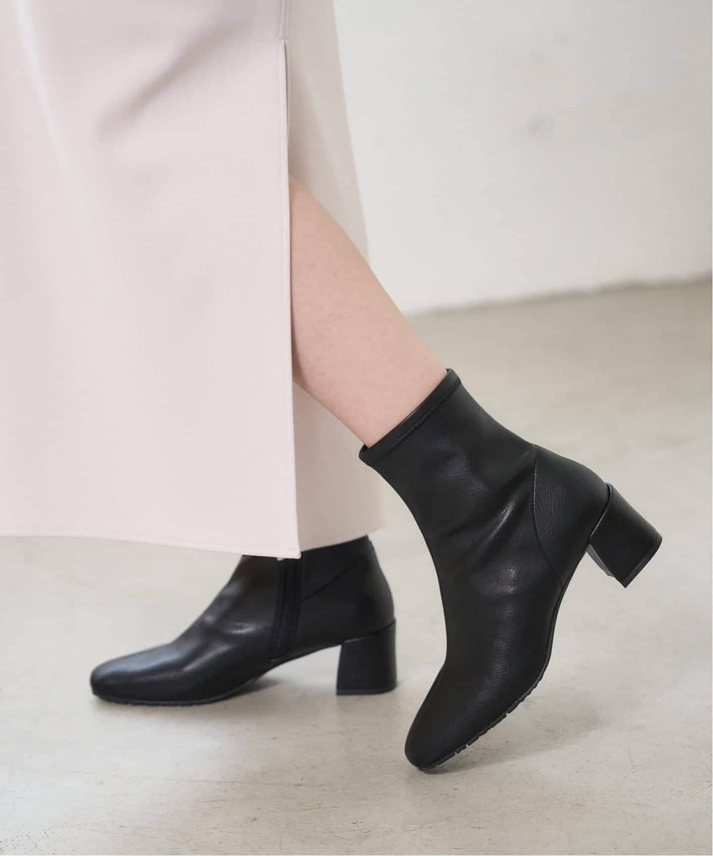 LE TALON 《追加予約2》5cmスクエアフィットショートブーツ ルタロン シューズ・靴 ブーツ ブラウン ブラック【送料無料】のサムネイル