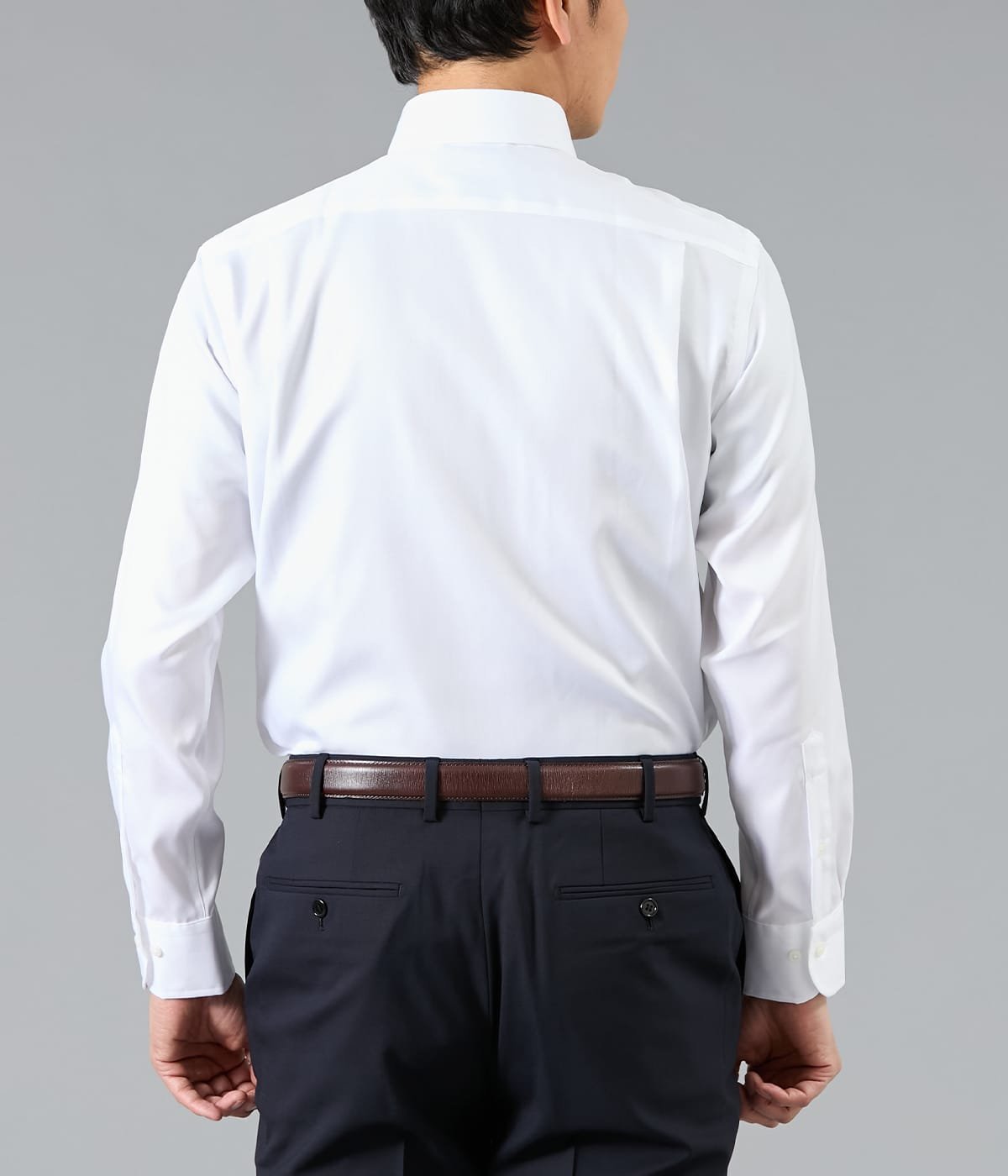 NEWYORKER MEN NY CARE FREE・SUPIMA COTTON ツイル 長袖ワイドカラーシャツ ニューヨーカー トップス シャツ・ブラウス ホワイト