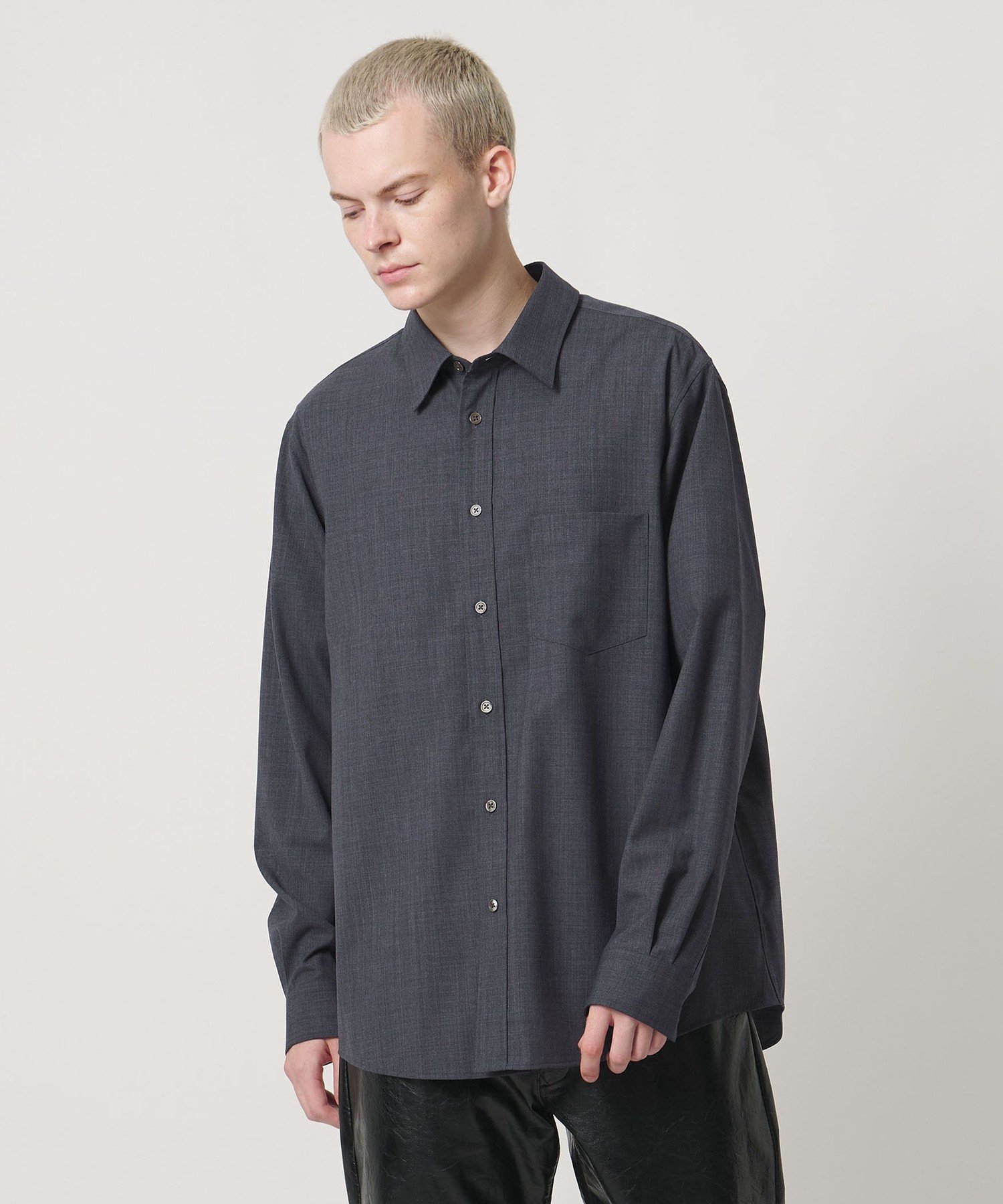 & SONS ＜UNITED ARROWS & SONS＞ W/PE TORO REG SHIRT/シャツ ユナイテッドアローズ トップス シャツ・ブラウス グレー ネイビー