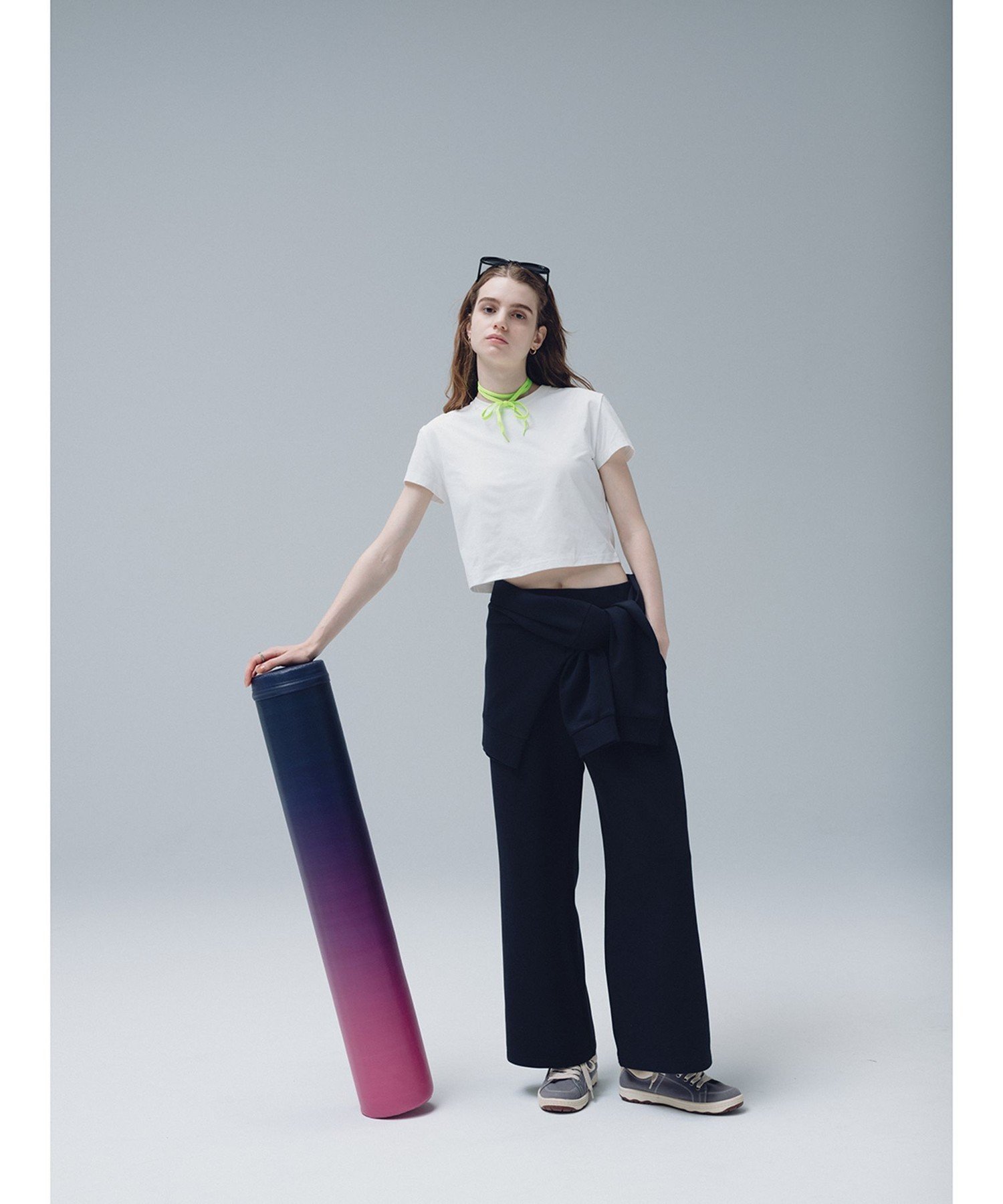 WOMEN mgh / Element cropped short sleeve ビームス ハート トップス カットソー・Tシャツ ブラック ホワイト