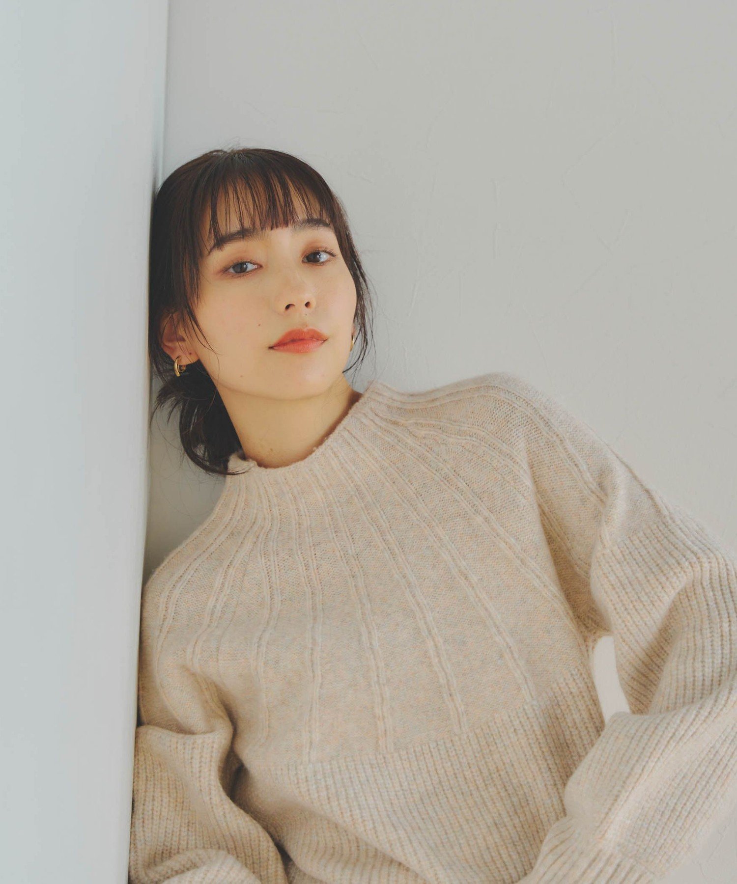 【SALE／40%OFF】Droite lautreamont 求心柄ニットプルオーバー≪手洗い可能≫ ドロワット・ロートレアモン トップス ニット パープル ベージュ ブラック【送料無料】のサムネイル