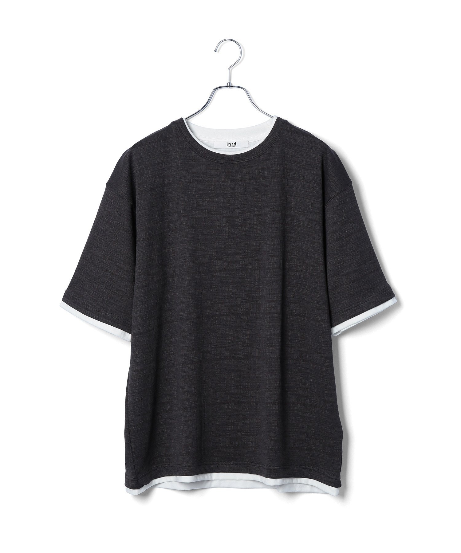j.n.r.d j.n.r.d / 格子フクレジャガードフェイクレイヤード ジュン スタンダード ピックス トップス カットソー・Tシャツ ベージュ ブルー グレー