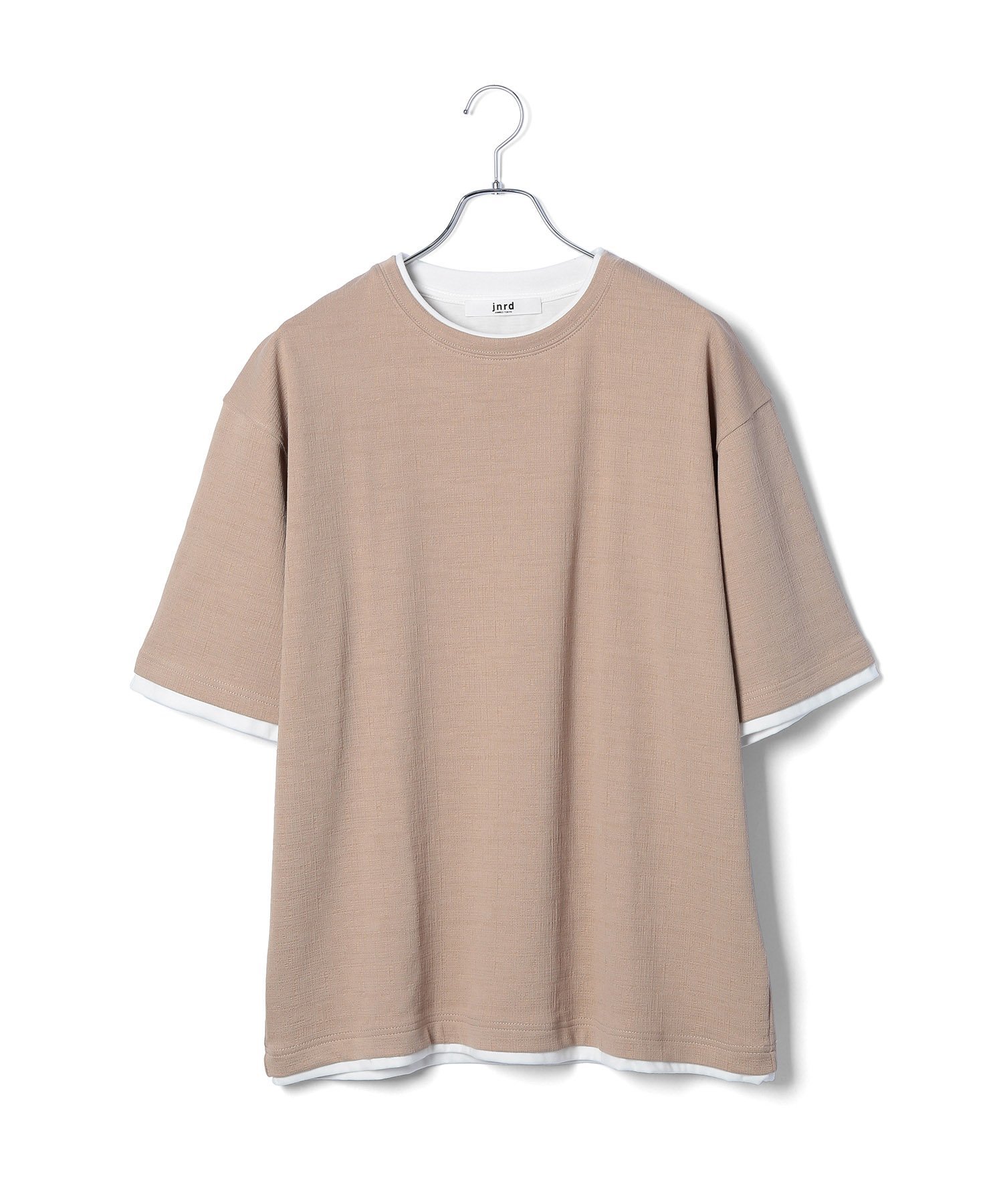 j.n.r.d j.n.r.d / 格子フクレジャガードフェイクレイヤード ジュン スタンダード ピックス トップス カットソー・Tシャツ ベージュ ブルー グレー