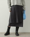 【SALE/40%OFF】OPAQUE.CLIP ≪ツインセット≫プリーツラップ*ナロースカート【洗濯機洗い可】 オペークドットクリップ スカート ロング・マキシスカート グレー ブラウン【送料無料】