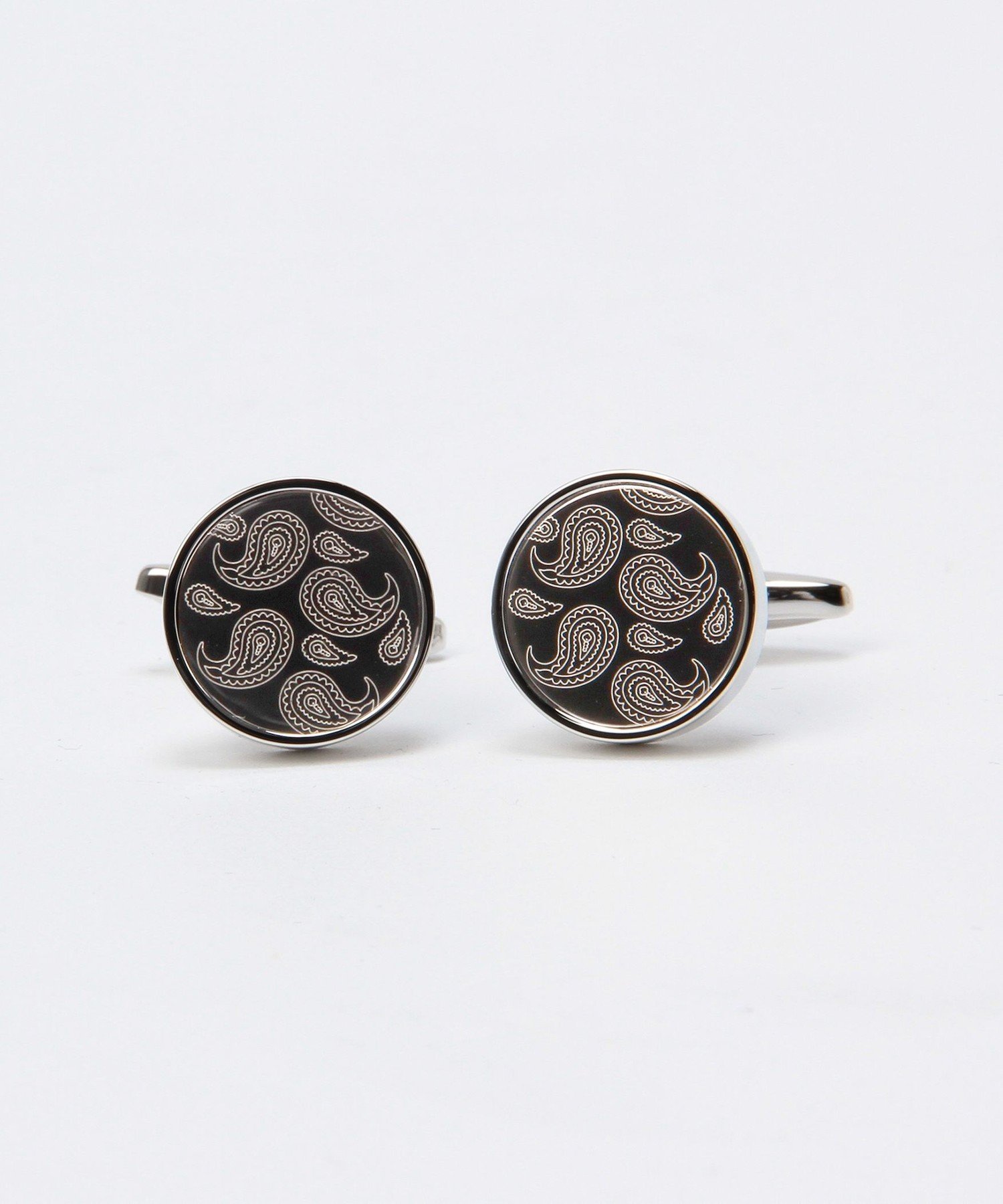 BEAMS F elizabeth parker / ペイズリー カフリンクス ビームス メン アクセサリー・腕時計 ブレスレット・バングル ブラック【送料無料】