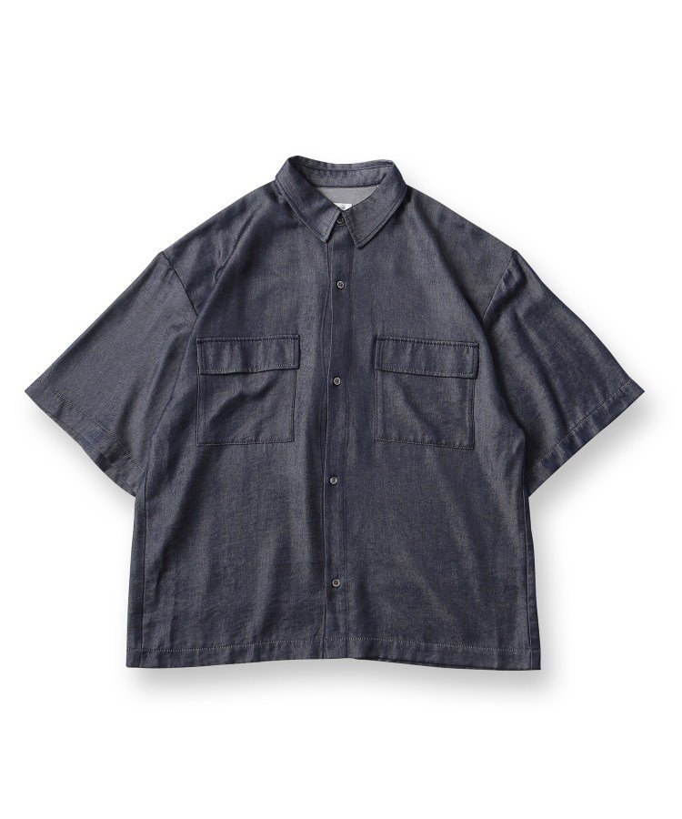 tk.TAKEO KIKUCHI 【セットアップ対応】ライトシャインシャンブレーシャツ ティーケータケオキクチ トップス シャツ・ブラウス ブルー ブラック