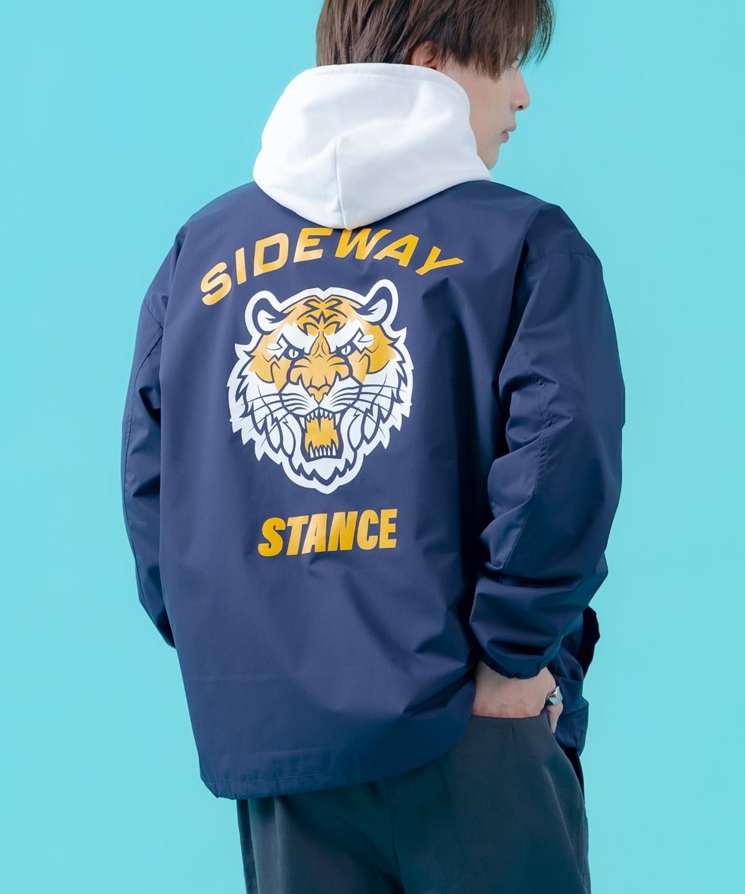 【SALE／10%OFF】SIDEWAY STANCE SIDEWAY STANCE サイドウェイスタンス タイガー コーチジャケット インプローブス ジャケット・アウター ナイロンジャケット ブラック ネイビー【送料無料】