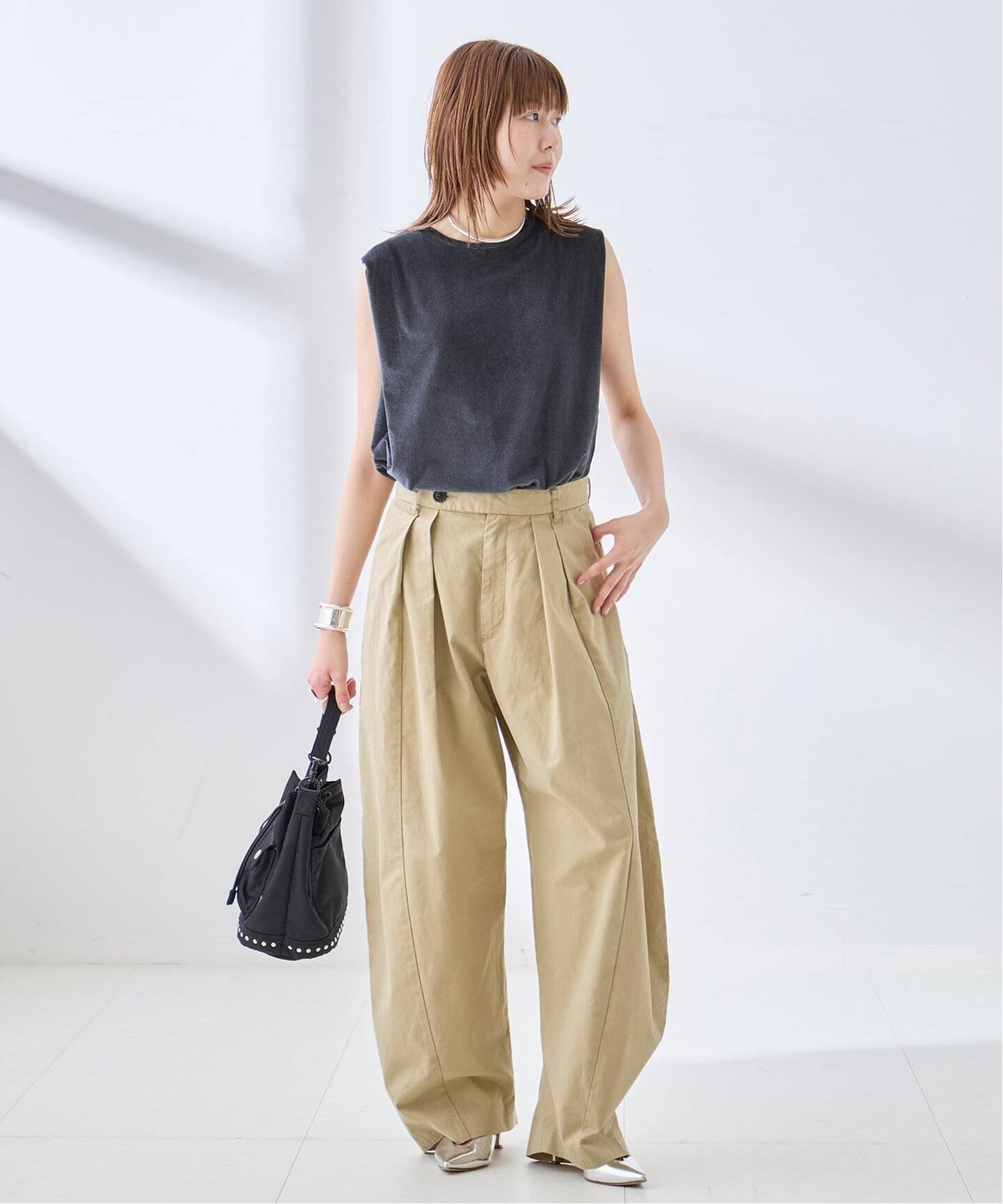 JOURNAL STANDARD L'ESSAGE BALLOONワイドチノパンツ ジャーナルスタンダード レサージュ パンツ チノパンツ ベージュ カーキグリーン