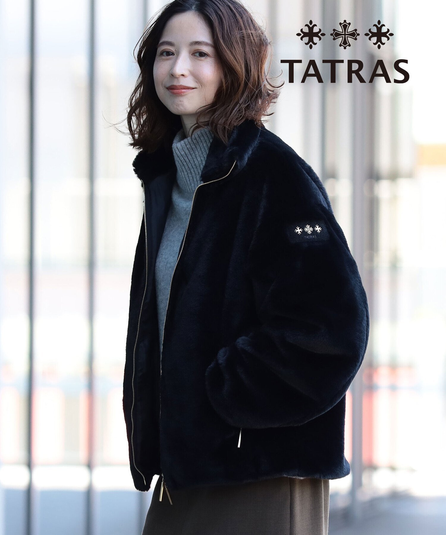 Demi-Luxe BEAMS TATRAS / BARBRA ボアブルゾン デミルクス ビームス ジャケット・アウター ブルゾン・ジャンパー ブラック グレー ベージュ【送料無料】のサムネイル