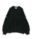 DISCOVERED DISCOVERED/(U)CABLE DAMAGE KNIT ディスカバード トップス ニット ブラック グレー ベージュ【送料無料】